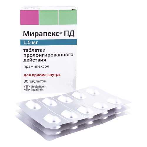 Мирапекс ПД таблетки 1,5 мг 30 шт. в Горздрав