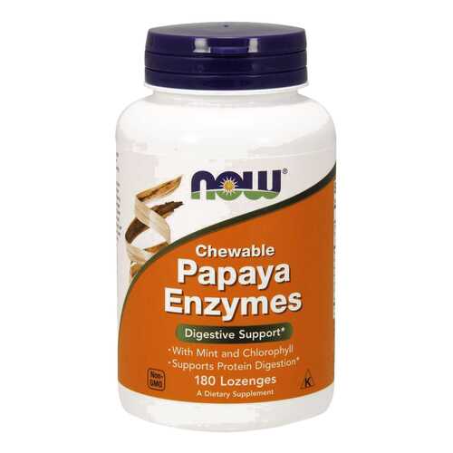 Для пищеварения NOW Papaya Enzymes папайя мята 210 г 180 пастилок в Горздрав