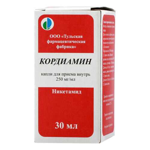 Кордиамин капли для приема внутрь 25% флакон 30 мл №1 в Горздрав