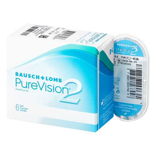 Контактные линзы PureVision 2 6 линз -6,00 в Горздрав