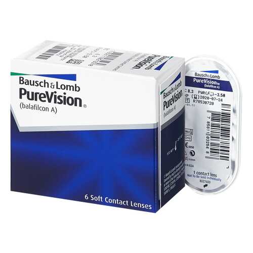 Контактные линзы PureVision 6 линз R 8,6 -7,50 в Горздрав