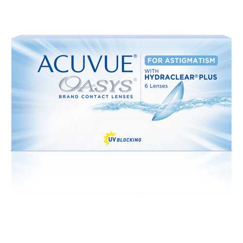 Контактные линзы Acuvue Oasys for Astigmatism with Hydraclear Plus 6 линз 0,00/-1,25/140 в Горздрав