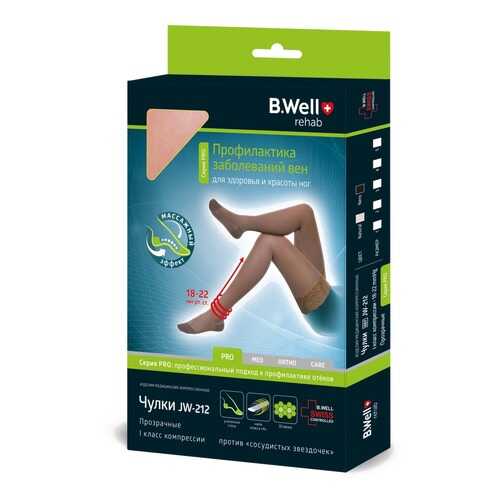 Компрессионные чулки (1 класс, 18-22 мм рт. ст.), №4, черные B.Well rehab JW-212 в Горздрав