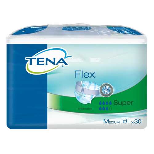 Подгузники для взрослых с поясом, M, 30 шт. Tena Flex Super в Горздрав