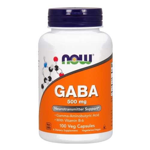 Добавка для нервной системы, бустер тестостерона NOW Gaba 100 капс. в Горздрав