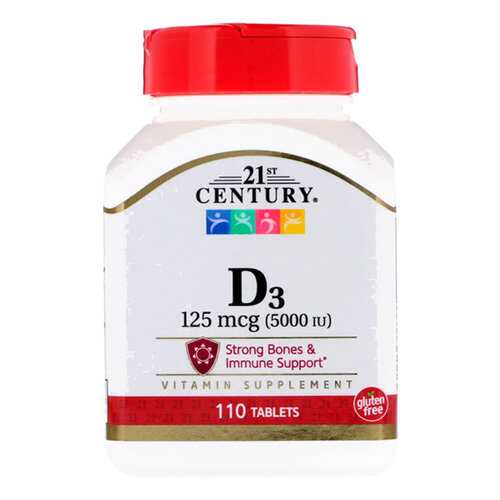 Витамин D-3 21st Century Vitamin D-3 5000 ME таблетки 110 шт. в Горздрав